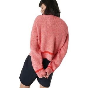 Sweaty Betty Sunday Marl Sweater Red Women’s Size XS Cropped Knit Organic Cotton